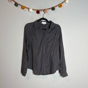 Bella Dahl charcoal grey collared button down shirt